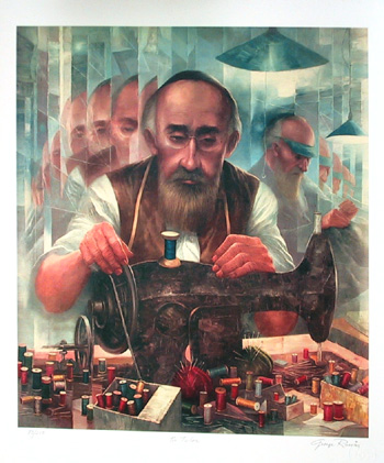 George Russin S/N Print, The Tailor Judaica