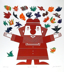 Jean Sariano S/N Etching, Happy Bird's Day,