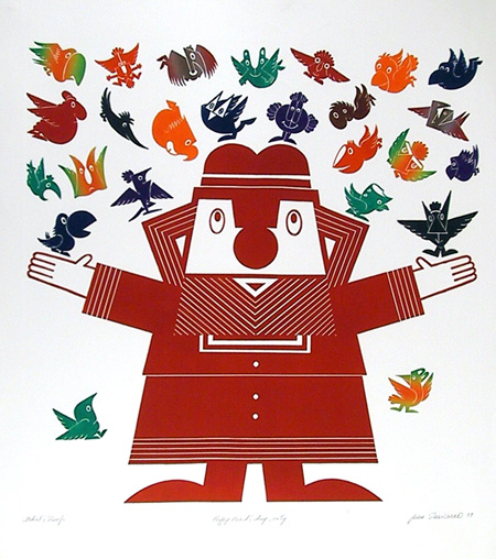 Jean Sariano S/N Etching, Happy Bird's Day,