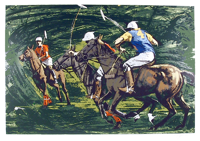 Harry Schaare S/N Lithograph, Polo Players