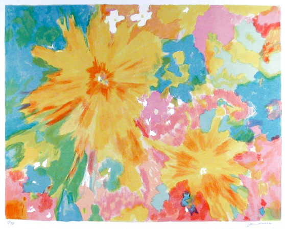 Joan Paley S/N Lithograph, Allegro flowers