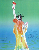 Peter Max Vintage Lithograph, Statue of Liberty