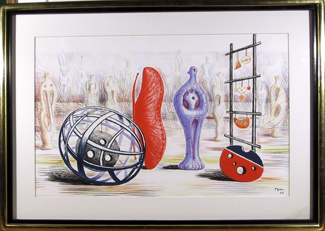 Henry Moore Lithograph 1949, Sculpture