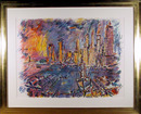 Wayne Ensrud, Manhattan From Brooklyn, Lithogra