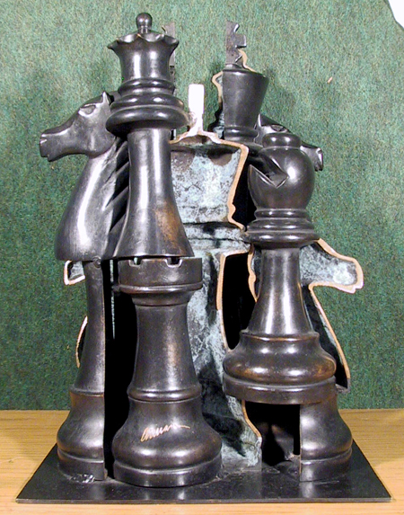 Arman Bronze Chess Sculpture, Signed & Numbered