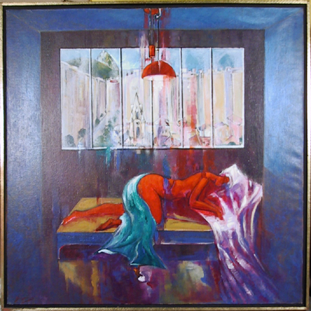 Benjamin Silva Acrylic Painting on Canvas, Nude