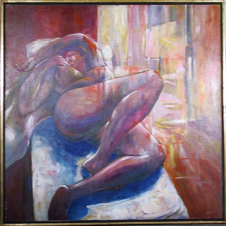 Benjamin Silva Acrylic Painting, Nude at Rest I