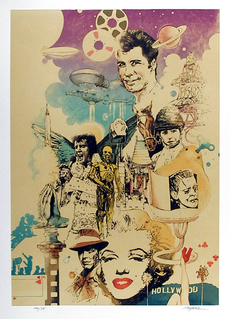Harpaz Signed Lithograph, Hollywood