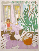 Vasilios Janopulos, Home Interior, Lithograph