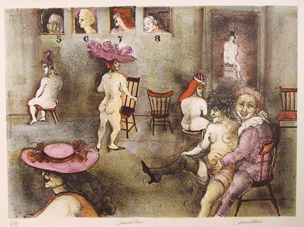 Marcia Marx S/N Lithograph, Musical Chairs