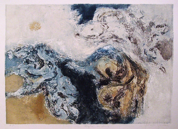 Yehuda Jordan (Yordan) S/N Etching, Rhythm in Blue