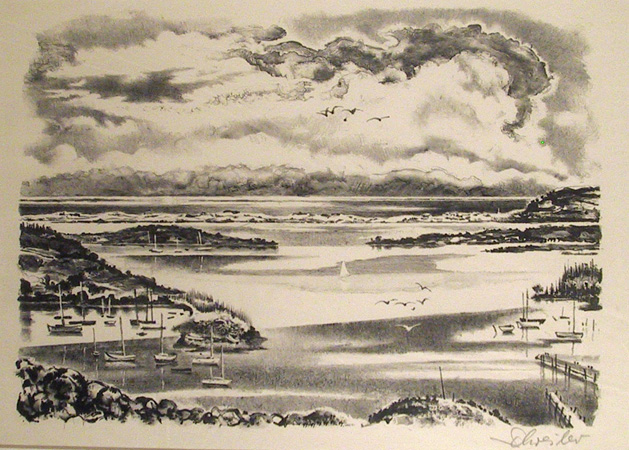 Georges Schreiber Signed Lithograph, Clam Point