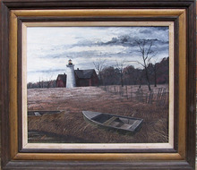 Thomas Kerry Framed Oil Painting, Lighthouse