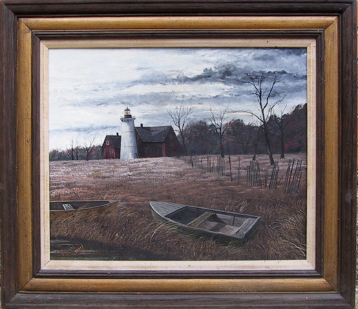 Thomas Kerry Framed Oil Painting, Lighthouse