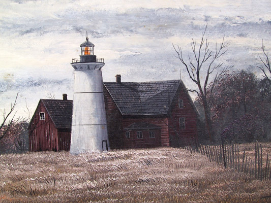 Thomas Kerry Framed Oil Painting, Lighthouse