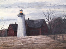 Thomas Kerry Framed Oil Painting, Lighthouse