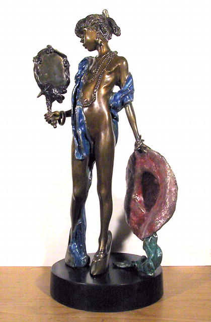 R. Shiloh Bronze Sculpture, Girl holding a