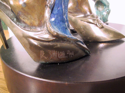 R. Shiloh Bronze Sculpture, Girl holding a