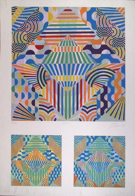 Perez Melero Silkscreen, OP Art, Barro