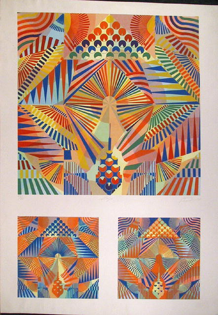 Perez Melero S/N Silkscreen, Optical Art, Ship