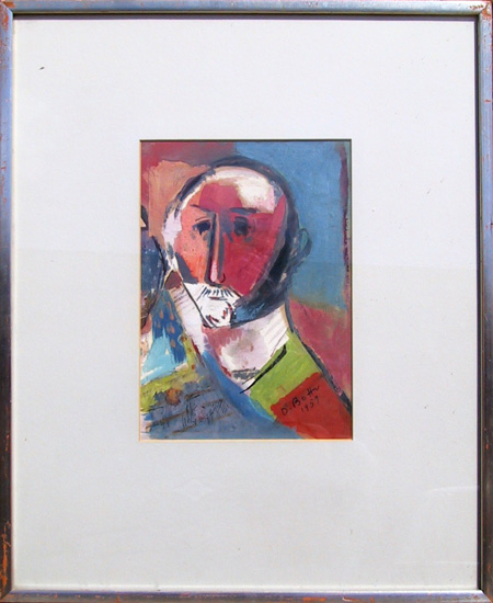 Otto Botto Signed Watercolor Painting, Portrait