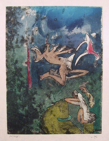 Roberto Matta S/N Etching, Centre Neouds