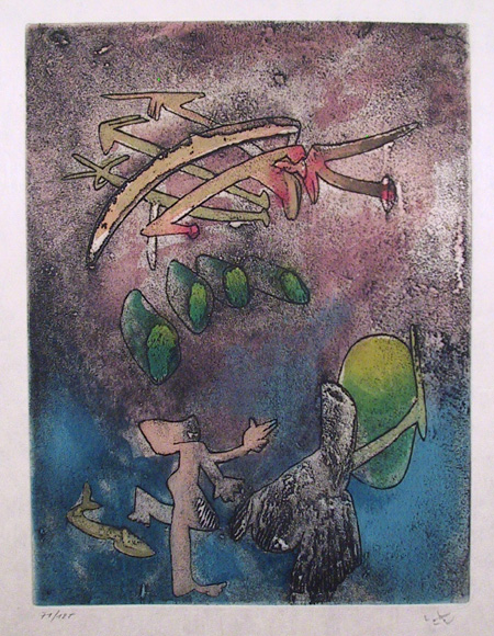 Roberto Matta S/N Etching, Centre Neouds