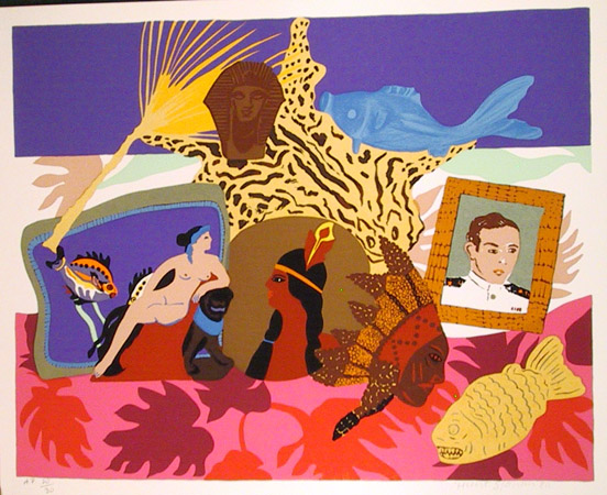 Hunt Slonem S/N Serigraph Print, My Parents