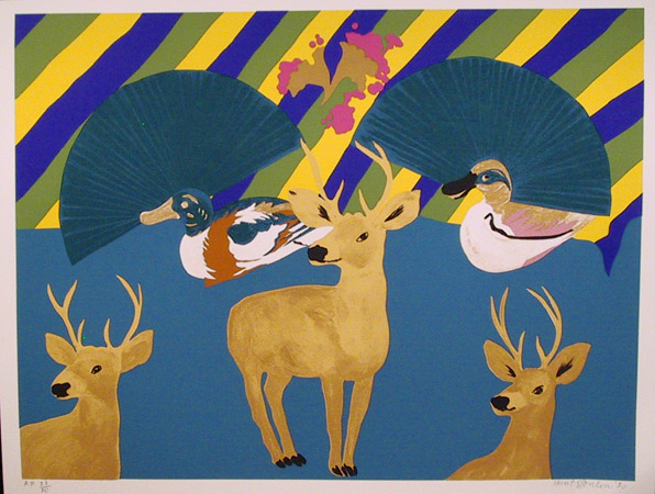 Hunt Slonem S/N Serigraph, Ducks, Deer