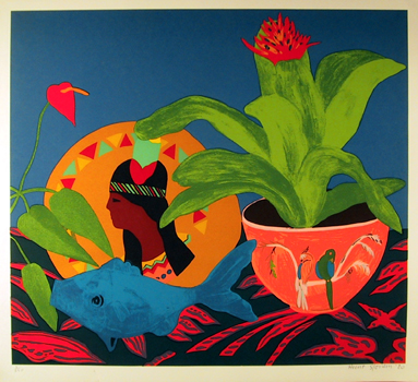 Hunt Slonem S/N Serigraph, Pocahontas