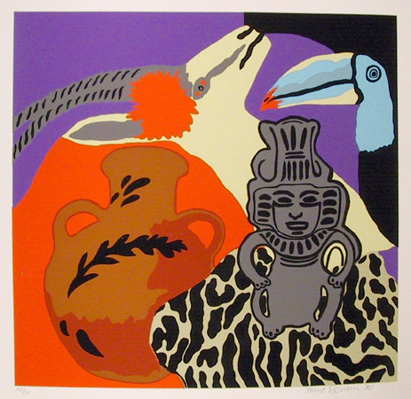 Hunt Slonem S/N Serigraph, Purple Spell