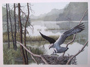 Helen Rundell S/N Lithograph, Bird, Landscape