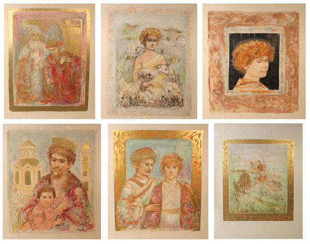Edna Hibel Six Lithographs, David Suite