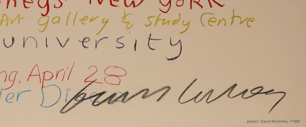 David Hockney Signed Poster New York University