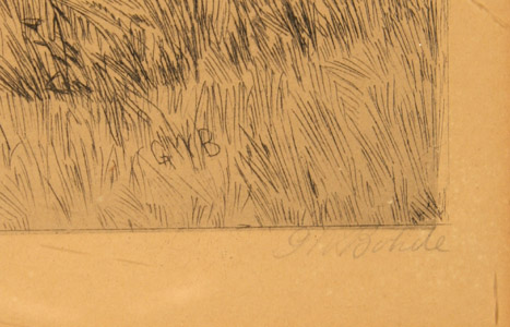 G.W. Bohde Signed 1893 Etching, Dutch Landscape