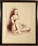Moses Soyer Framed Lithograph, Ballet Dancer