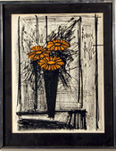 Bernard Buffet, Framed Lithograph, Flower
