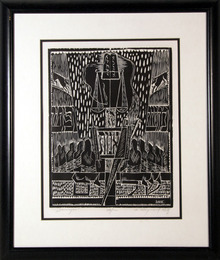 A. Raymond Katz, Mishna Framed Woodcut Print