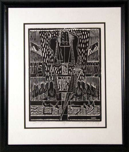 A. Raymond Katz, Mishna Framed Woodcut Print