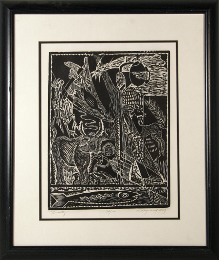 A. Raymond Katz, Mishna Framed Woodcut