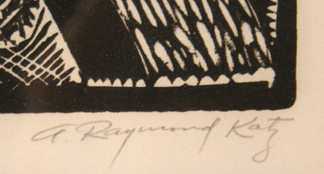 A. Raymond Katz Mishna, Woodcut Print, Women
