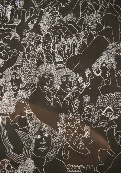 Ruth Mollo, Males, Ink Drawing on Paper