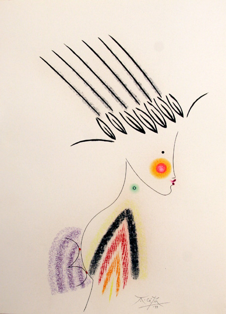 Anton Cetin, Mixed Media Drawing, Consideration
