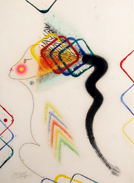 Anton Cetin, Mixed Media Drawing, Visitors