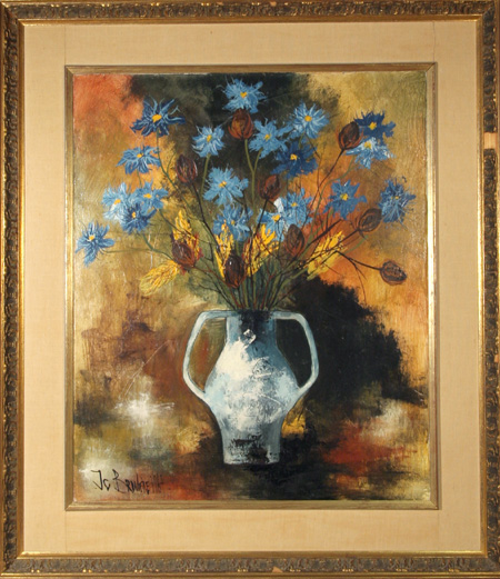 Jan Claude Brulere Painting, Flower Still Life