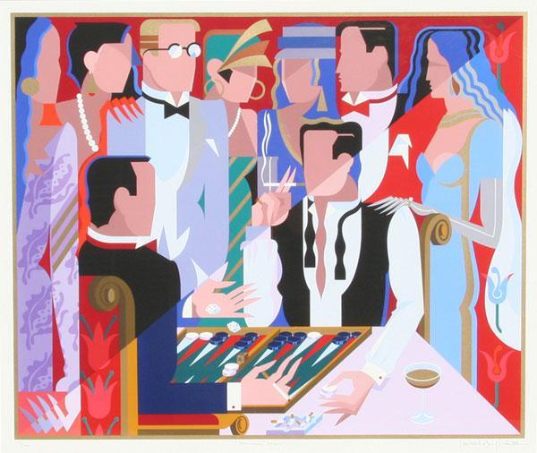 Giancarlo Impiglia, Backgammon, Signed Serigraph
