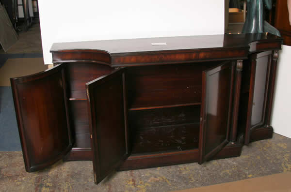 Mahogany and Flame Mahogany Veneered Credenza