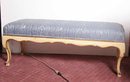 Bedside Bench Fruitwood Robin's Egg Blue Cushio