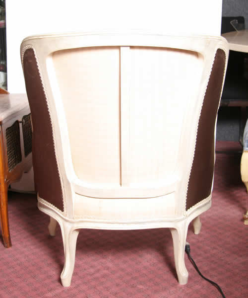 Pair of French Bergere Armchairs Brown Silk