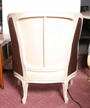 Pair of French Bergere Armchairs Brown Silk